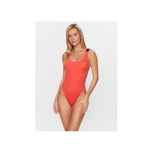 Calvin Klein Swimwear Strój kąpielowy KW0KW01995 Czerwony ze sklepu MODIVO w kategorii Stroje kąpielowe - zdjęcie 168631256