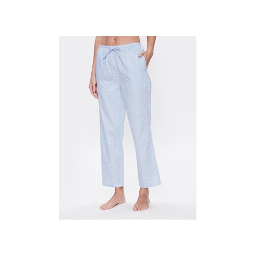 Seidensticker Spodnie piżamowe Woven Satin Pajama Pant Niebieski Straight Fit ze sklepu MODIVO w kategorii Piżamy damskie - zdjęcie 168631498