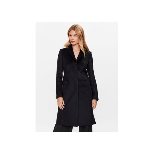 Calvin Klein Płaszcz wełniany K20K205670 Czarny Regular Fit ze sklepu MODIVO w kategorii Płaszcze damskie - zdjęcie 168631596