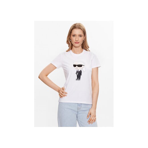 KARL LAGERFELD T-Shirt Ikonik 2.0 Karl 230W1700 Biały Regular Fit Karl Lagerfeld S MODIVO