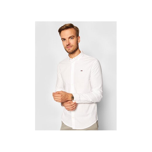 Tommy Jeans Koszula Oxford DM0DM09594 Biały Slim Fit ze sklepu MODIVO w kategorii Koszule męskie - zdjęcie 168631967