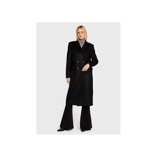 Trussardi Płaszcz wełniany 56S00807 Czarny Regular Fit ze sklepu MODIVO w kategorii Płaszcze damskie - zdjęcie 168631996