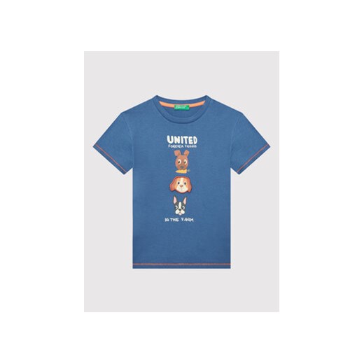 United Colors Of Benetton T-Shirt 3096G100S Niebieski Regular Fit United Colors Of Benetton 68 MODIVO