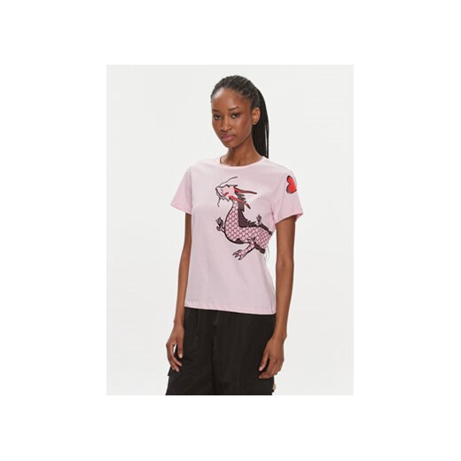 Pinko T-Shirt Quentin 100535 A1RN Różowy Regular Fit ze sklepu MODIVO w kategorii Bluzki damskie - zdjęcie 168633216