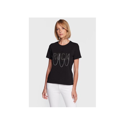 Fracomina T-Shirt FS23ST3006J400R9 Czarny Regular Fit ze sklepu MODIVO w kategorii Bluzki damskie - zdjęcie 168633275