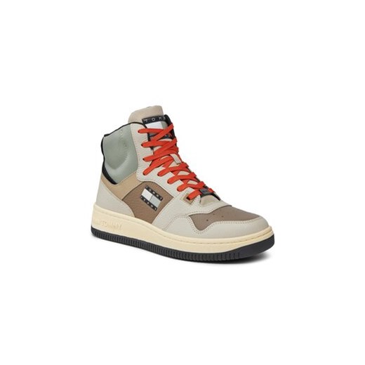 Tommy Jeans Sneakersy Tjm Basket Mid Leather EM0EM01258 Beżowy Tommy Jeans 41 okazja MODIVO