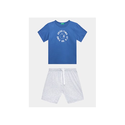 United Colors Of Benetton Komplet t-shirt i spodenki 3096GK00B Niebieski Regular Fit ze sklepu MODIVO w kategorii Komplety chłopięce - zdjęcie 168633485