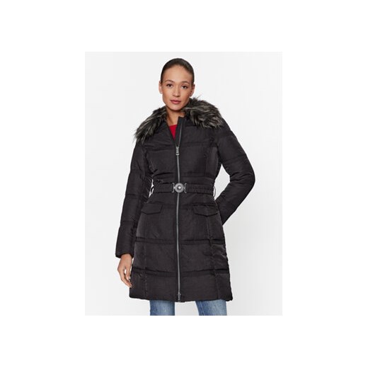 Guess Płaszcz zimowy W3BL28 WFQW2 Czarny Regular Fit ze sklepu MODIVO w kategorii Płaszcze damskie - zdjęcie 168634099