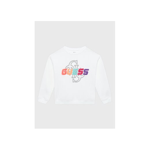Guess Bluza J3GQ08 FL04P Biały Regular Fit ze sklepu MODIVO w kategorii Bluzy dziewczęce - zdjęcie 168634569