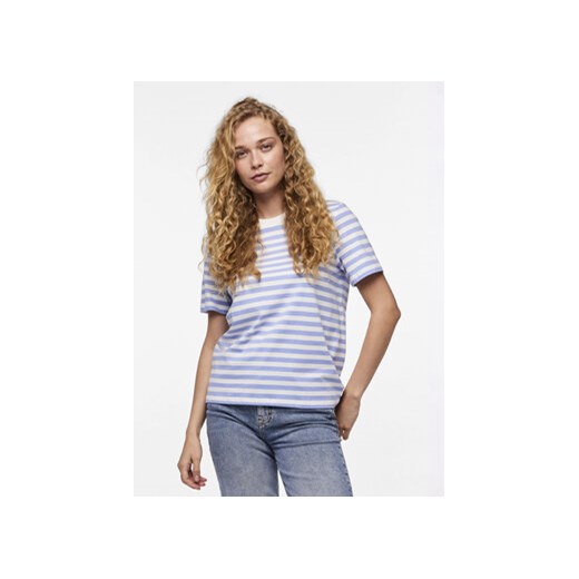 Pieces T-Shirt Ria 17146339 Niebieski Regular Fit ze sklepu MODIVO w kategorii Bluzki damskie - zdjęcie 168634897