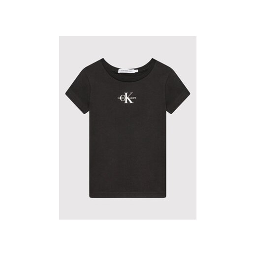 Calvin Klein Jeans T-Shirt Micro Monogram IG0IG01470 Czarny Slim Fit ze sklepu MODIVO w kategorii Bluzki dziewczęce - zdjęcie 168635299