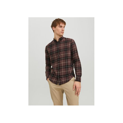 Jack&Jones Koszula 12235982 Brązowy Slim Fit ze sklepu MODIVO w kategorii Koszule męskie - zdjęcie 168636008