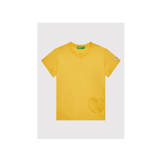 United Colors Of Benetton T-Shirt 3I1XG100M Żółty Regular Fit ze sklepu MODIVO w kategorii Koszulki niemowlęce - zdjęcie 168636448