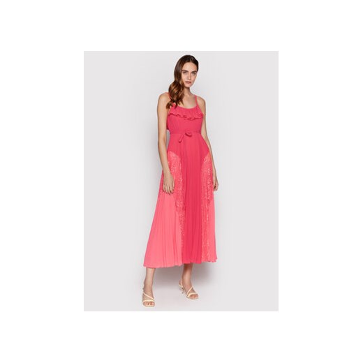 TWINSET Sukienka koktajlowa 221TT2477 Różowy Regular Fit ze sklepu MODIVO w kategorii Sukienki - zdjęcie 168636885