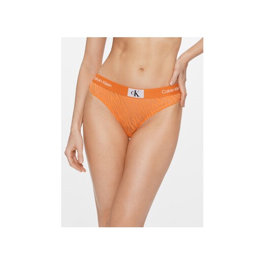 Calvin Klein Underwear Stringi 000QF7378E Pomarańczowy ze sklepu MODIVO w kategorii Majtki damskie - zdjęcie 168637125