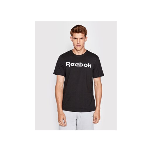 Reebok T-Shirt Classic Graphic Series Linear Logo GJ0136 Czarny Slim Fit ze sklepu MODIVO w kategorii T-shirty męskie - zdjęcie 168637646