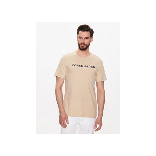 Lindbergh T-Shirt 30-400200 Beżowy Regular Fit ze sklepu MODIVO w kategorii T-shirty męskie - zdjęcie 168637897