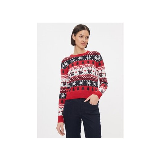 ONLY Sweter 15302939 Czerwony Regular Fit ze sklepu MODIVO w kategorii Swetry damskie - zdjęcie 168638008