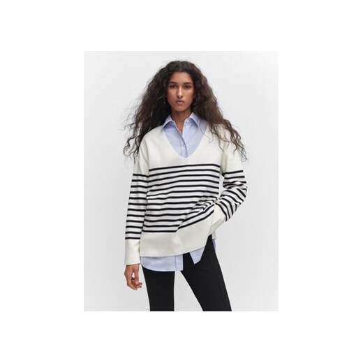 Mango Sweter Tortugav 57013810 Écru Oversize Mango L promocyjna cena MODIVO