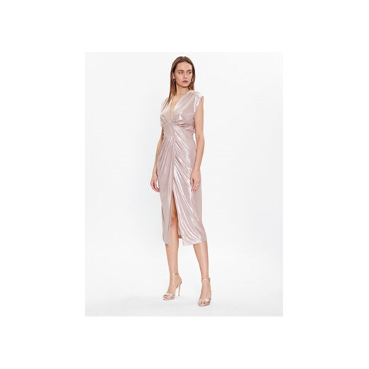Rinascimento Sukienka koktajlowa CFC0113001003 Beżowy Slim Fit ze sklepu MODIVO w kategorii Sukienki - zdjęcie 168638755