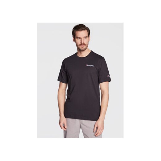 Champion T-Shirt Small Script Logo Embroidery 218006 Czarny Regular Fit ze sklepu MODIVO w kategorii T-shirty męskie - zdjęcie 168639469