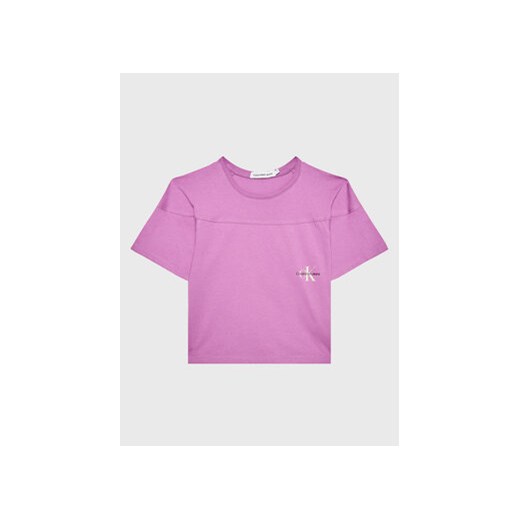 Calvin Klein Jeans T-Shirt IG0IG01859 Fioletowy Relaxed Fit ze sklepu MODIVO w kategorii Bluzki dziewczęce - zdjęcie 168639888
