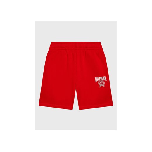 Tommy Hilfiger Szorty sportowe Varsity KB0KB08067 D Czerwony Regular Fit ze sklepu MODIVO w kategorii Spodenki chłopięce - zdjęcie 168639936