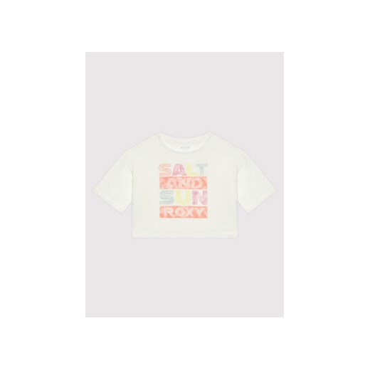 Roxy T-Shirt Call You Mine ERGZT03861 Biały Oversize ze sklepu MODIVO w kategorii Bluzki dziewczęce - zdjęcie 168640128