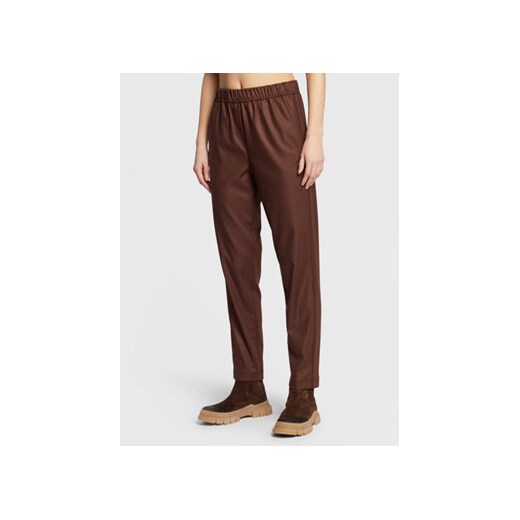 Marella Spodnie materiałowe Mastro 31360829 Brązowy Regular Fit ze sklepu MODIVO w kategorii Spodnie damskie - zdjęcie 168640318