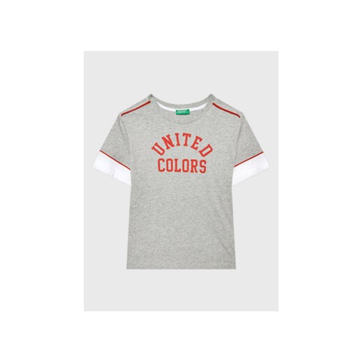 United Colors Of Benetton T-Shirt 3096C10A9 Szary Regular Fit ze sklepu MODIVO w kategorii T-shirty chłopięce - zdjęcie 168641036