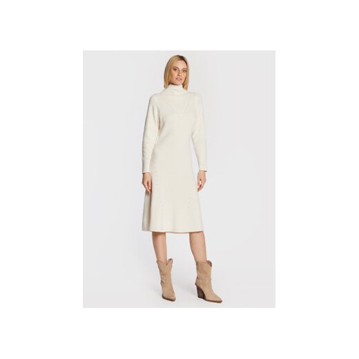 Notes Du Nord Sukienka dzianinowa Erin 12823 Biały Regular Fit ze sklepu MODIVO w kategorii Sukienki - zdjęcie 168641225
