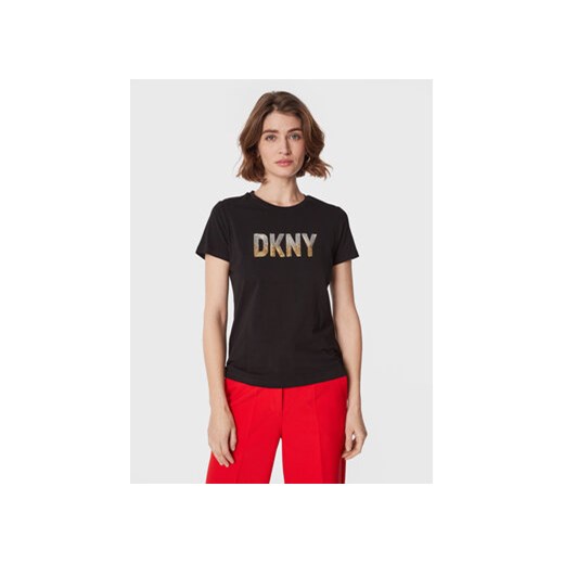 DKNY T-Shirt P2MH7OMQ Czarny Regular Fit ze sklepu MODIVO w kategorii Bluzki damskie - zdjęcie 168641539