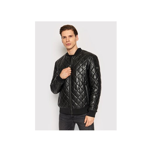 KARL LAGERFELD Kurtka bomber 555014 521410 Czarny Regular Fit ze sklepu MODIVO w kategorii Kurtki męskie - zdjęcie 168641585