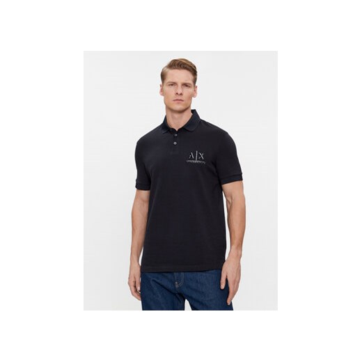 Armani Exchange Polo 3DZFSB ZJM5Z 1583 Granatowy Regular Fit ze sklepu MODIVO w kategorii T-shirty męskie - zdjęcie 168642127