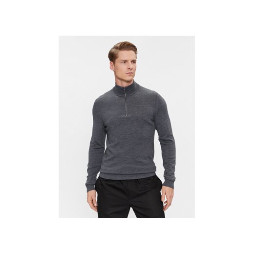 Calvin Klein Sweter K10K110421 Szary Regular Fit ze sklepu MODIVO w kategorii Swetry męskie - zdjęcie 168642686