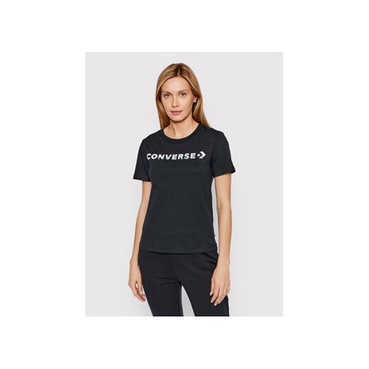 Converse T-Shirt Icon Play Floral 10023946-A01 Czarny Standard Fit ze sklepu MODIVO w kategorii Bluzki damskie - zdjęcie 168642886