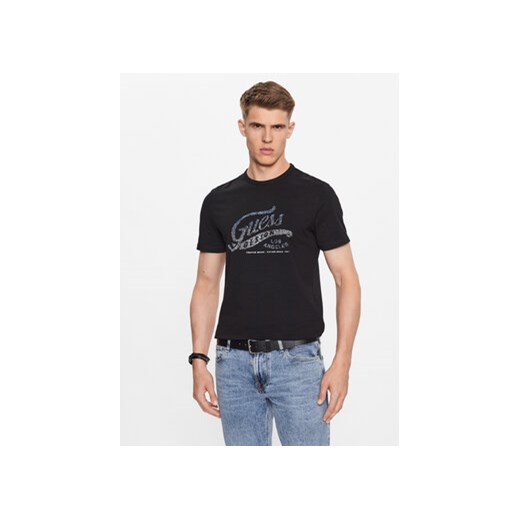 Guess T-Shirt M3YI27 J1314 Czarny Slim Fit ze sklepu MODIVO w kategorii T-shirty męskie - zdjęcie 168642939
