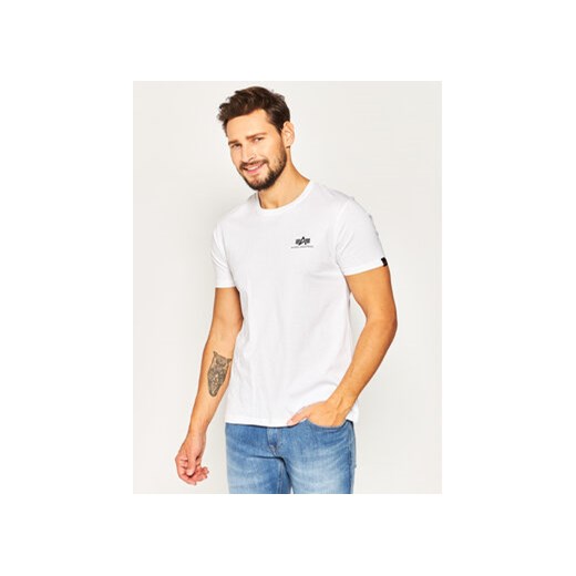 Alpha Industries T-Shirt Basic 188505 Biały Regular Fit ze sklepu MODIVO w kategorii T-shirty męskie - zdjęcie 168643029
