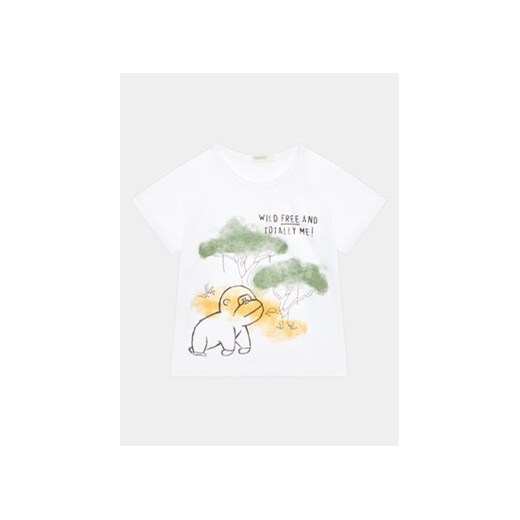 United Colors Of Benetton T-Shirt 3I1XA102V Biały Regular Fit ze sklepu MODIVO w kategorii Koszulki niemowlęce - zdjęcie 168643495