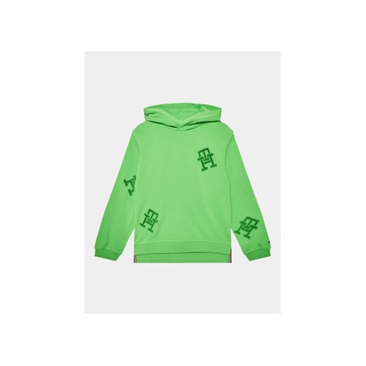 Tommy Hilfiger Bluza Monogram KG0KG07205 D Zielony Regular Fit ze sklepu MODIVO w kategorii Bluzy chłopięce - zdjęcie 168643769