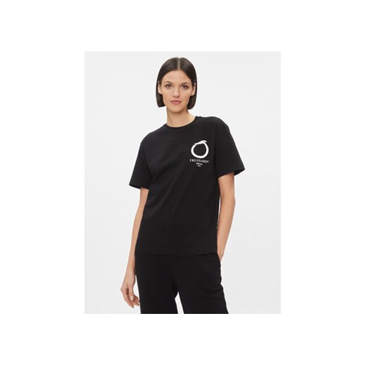 Trussardi T-Shirt 56T00596 Czarny Regular Fit ze sklepu MODIVO w kategorii Bluzki damskie - zdjęcie 168644327
