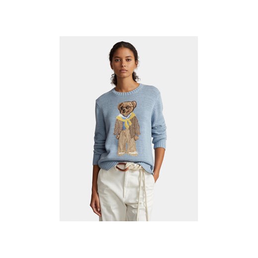 Polo Ralph Lauren Sweter Prov Bear 211924442001 Niebieski Relaxed Fit ze sklepu MODIVO w kategorii Swetry damskie - zdjęcie 168645005