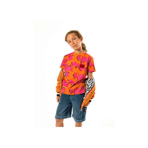 Hugo T-Shirt G25109 D Pomarańczowy Regular Fit ze sklepu MODIVO w kategorii T-shirty chłopięce - zdjęcie 168645115