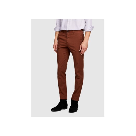 Sisley Chinosy 4AIHSF021 Brązowy Slim Fit ze sklepu MODIVO w kategorii Spodnie męskie - zdjęcie 168645406