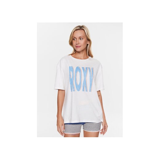 Roxy T-Shirt ERJZT05461 Biały Regular Fit ze sklepu MODIVO w kategorii Bluzki damskie - zdjęcie 168645877