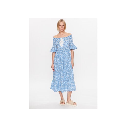 Iconique Sukienka letnia IC23 007 Niebieski Regular Fit ze sklepu MODIVO w kategorii Sukienki - zdjęcie 168646738