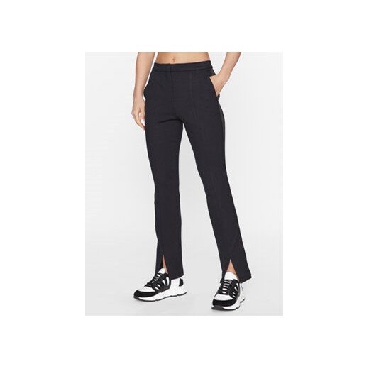 KARL LAGERFELD Spodnie materiałowe Jacquard Punto 235W1000 Czarny Regular Fit ze sklepu MODIVO w kategorii Spodnie damskie - zdjęcie 168647519
