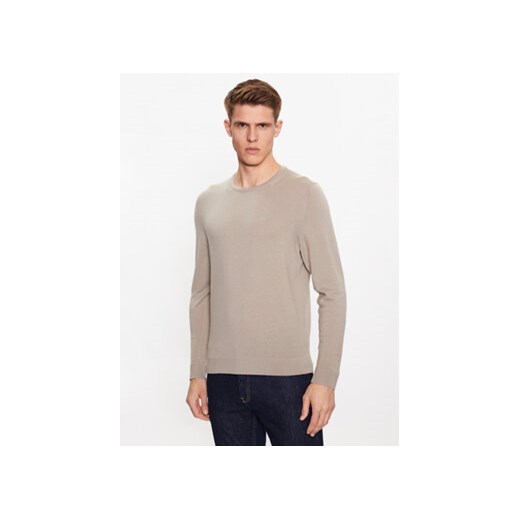 Calvin Klein Sweter K10K109474 Beżowy Regular Fit ze sklepu MODIVO w kategorii Swetry męskie - zdjęcie 168647538