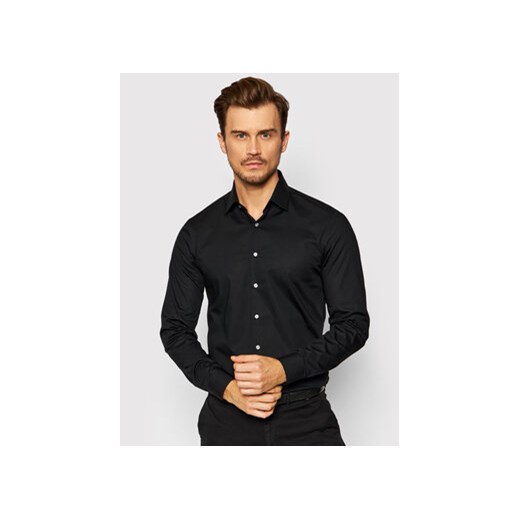 Calvin Klein Koszula Poplin K10K108229 Czarny Slim Fit ze sklepu MODIVO w kategorii Koszule męskie - zdjęcie 168647708