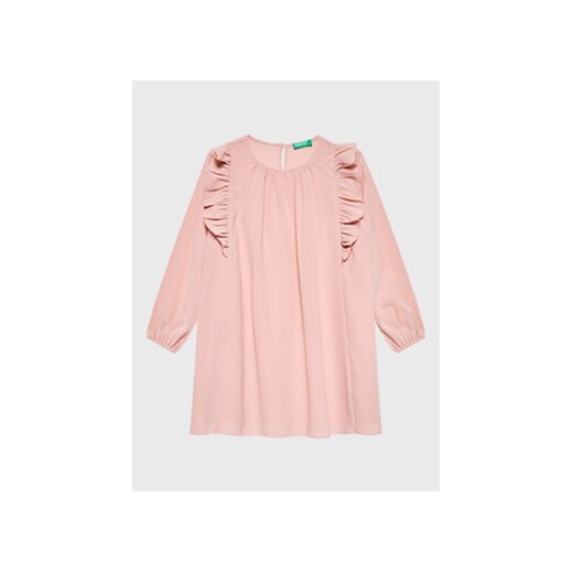 United Colors Of Benetton Sukienka elegancka 493VGV00G Różowy Relaxed Fit ze sklepu MODIVO w kategorii Sukienki dziewczęce - zdjęcie 168647806